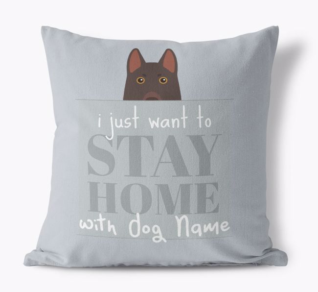 Stay Home: Personalized {breedFullName} Canvas Pillow